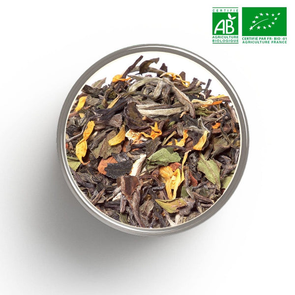 Té verde ecológico Mezcla de té (canela, mandarina) a granel
