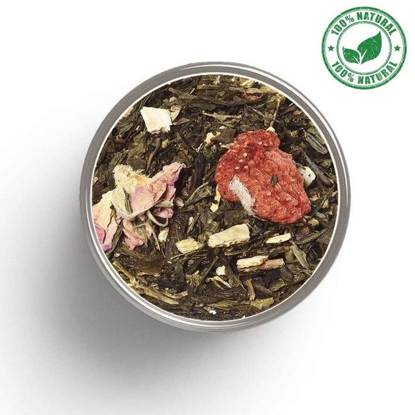 Trío de té verde/oolong (fresa, vainilla, orquídea) a granel